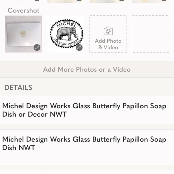 Michel Design Works Glass Butterfly Papillon Soap Dish NWT - Picture 7 of 7